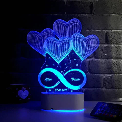 COUPLE NAME PERSONALIZED 3D ILLUSION LED Night LAMP