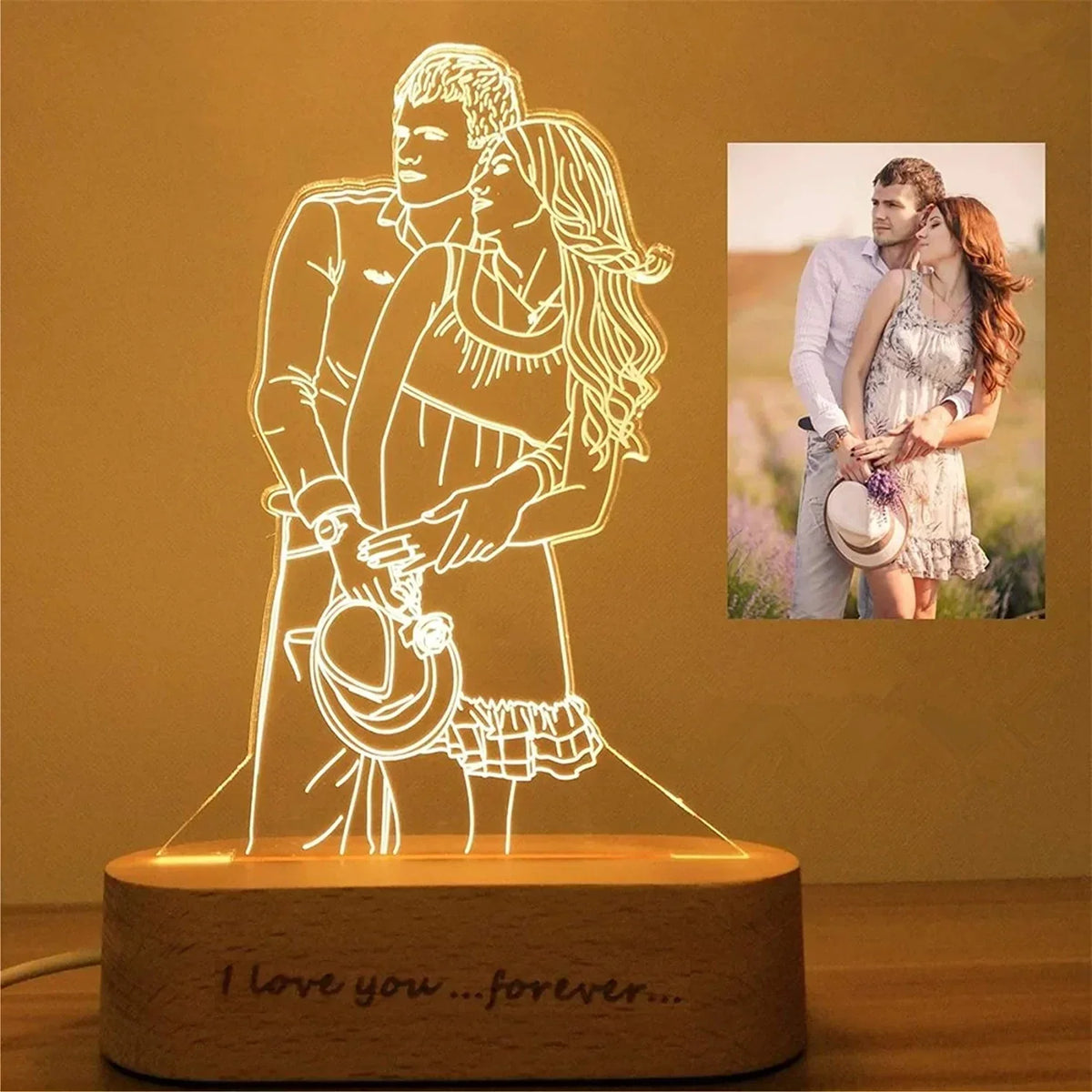 Custom photo-engraved acrylic lamp by Classic Collection