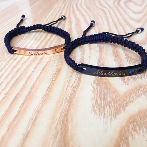 Name Engraved Dori Bracelet Unisex | Adjustable Band