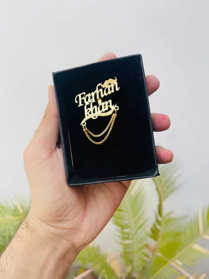 Customize Name Cufflinks with Chain