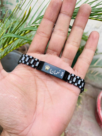 Engraved Name Bracelet with Date