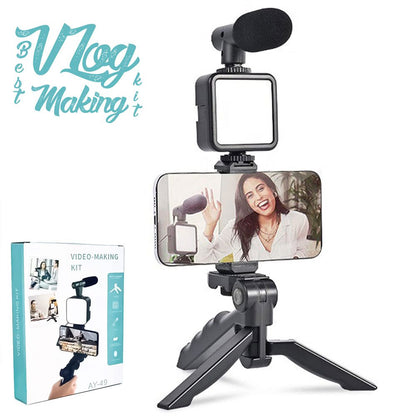 AY-49 5-in-1 vlogging kit with tripod