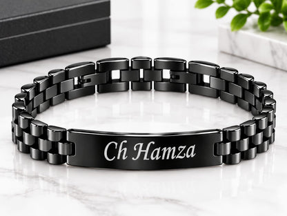 Engraved Name Chain-Link Bracelet