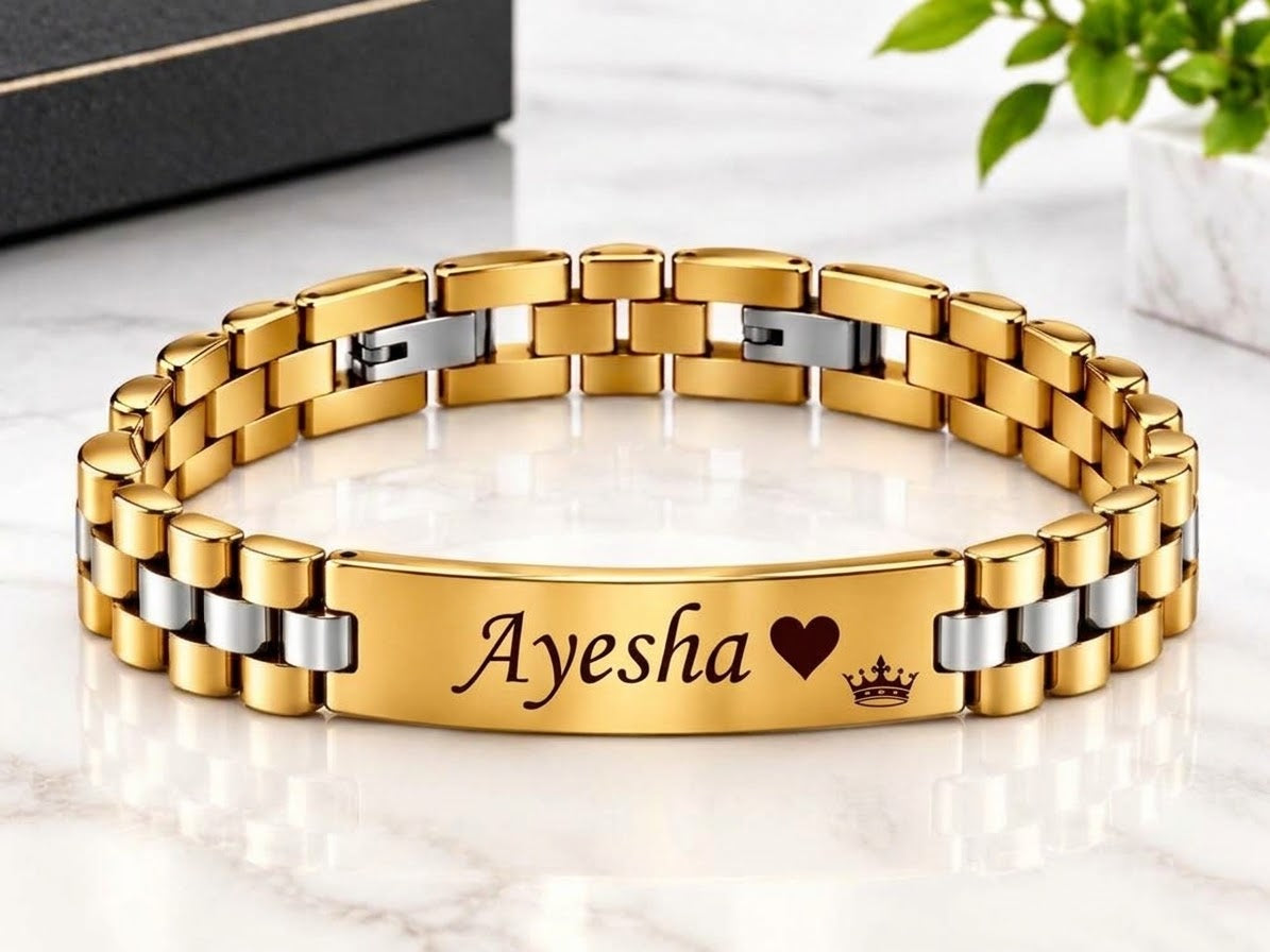 Engraved Name Chain-Link Bracelet
